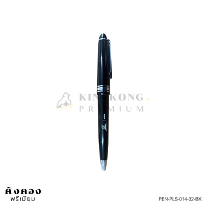 ปากกาพลาสติก รุ่น PEN-PLS-014 สีดำตัดเงิน